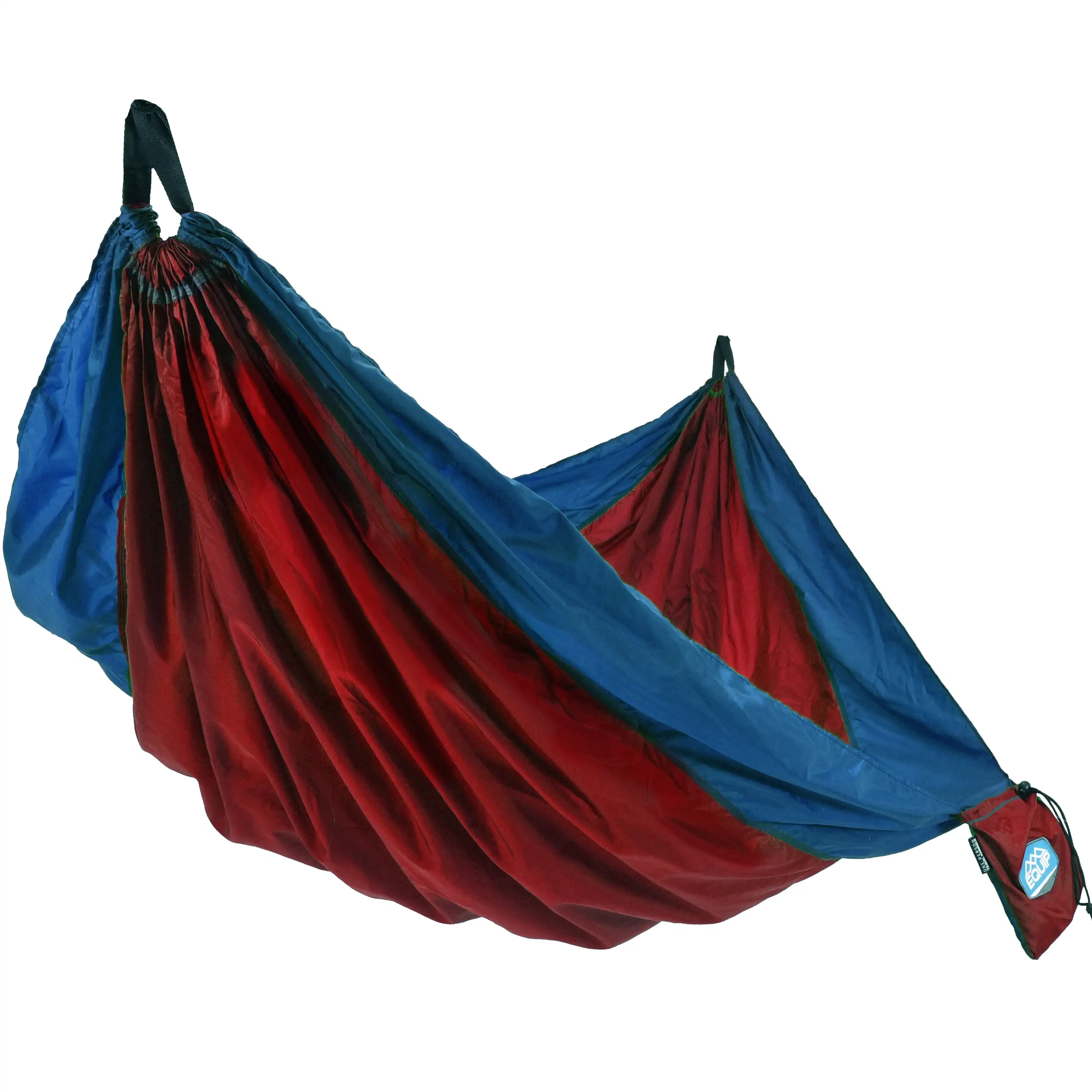 

Two Person Travel/Tree Hammock - Solid - Blue Band/Red Body Size 124" L x 77" W x 0.1" H