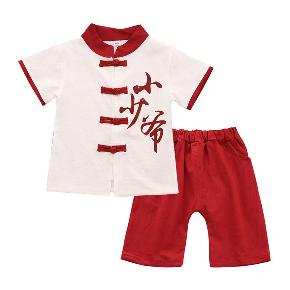 

2022 Summer Fashion Baby Boy's Hanfu Suit Clothes Set Top Shorts 2PCS Casual Clothing Set for Children Infant Suits Kids Clothes