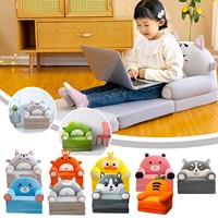 Plush Foldable Kids Sofa Backrest Armchair 2 In 1 Foldable Children Sofa Cute Cartoon Lazy Sofa Children Flip Open Sofa Bed For