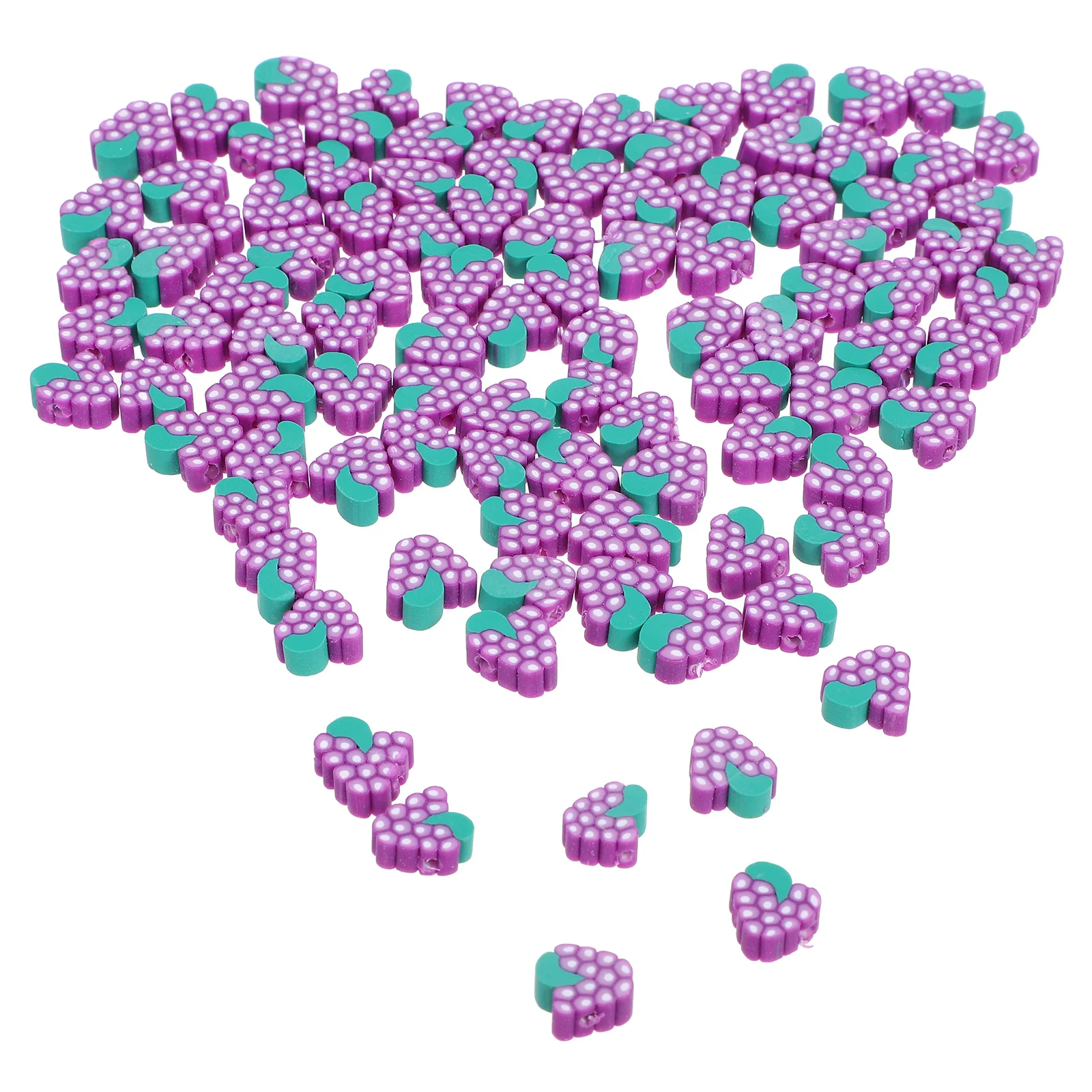 100 Pcs Bracelet String Beads Bulk Fruit for Jewelry Punch Hole Charms Polymer Clay Crafts