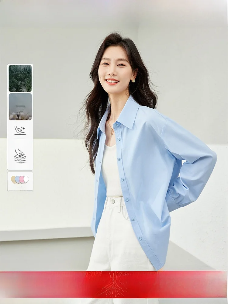 

Женская удлиненная рубашка для похудения с длинным рукавом, модный дизайн, из хлопка, в французском стиле, свободного кроя, с пуговицами