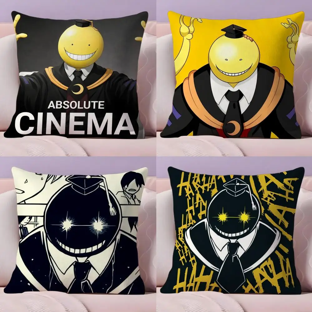 A-AssassinationS Classroom Cushion Cover Natural Linen Organic Fabric Double-Sided Printing Sofa Home Decor Gift Pillow Cover