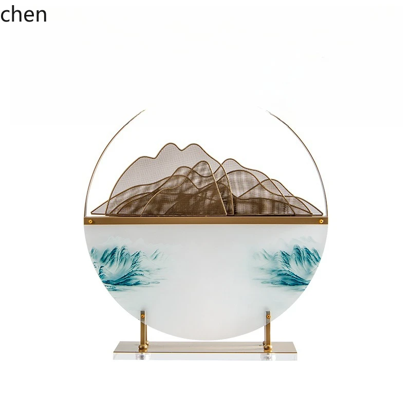 CZ Creative Mountain View Metal Acrylic Ornament Hotel Model Room Study Entrance High-End Decoration