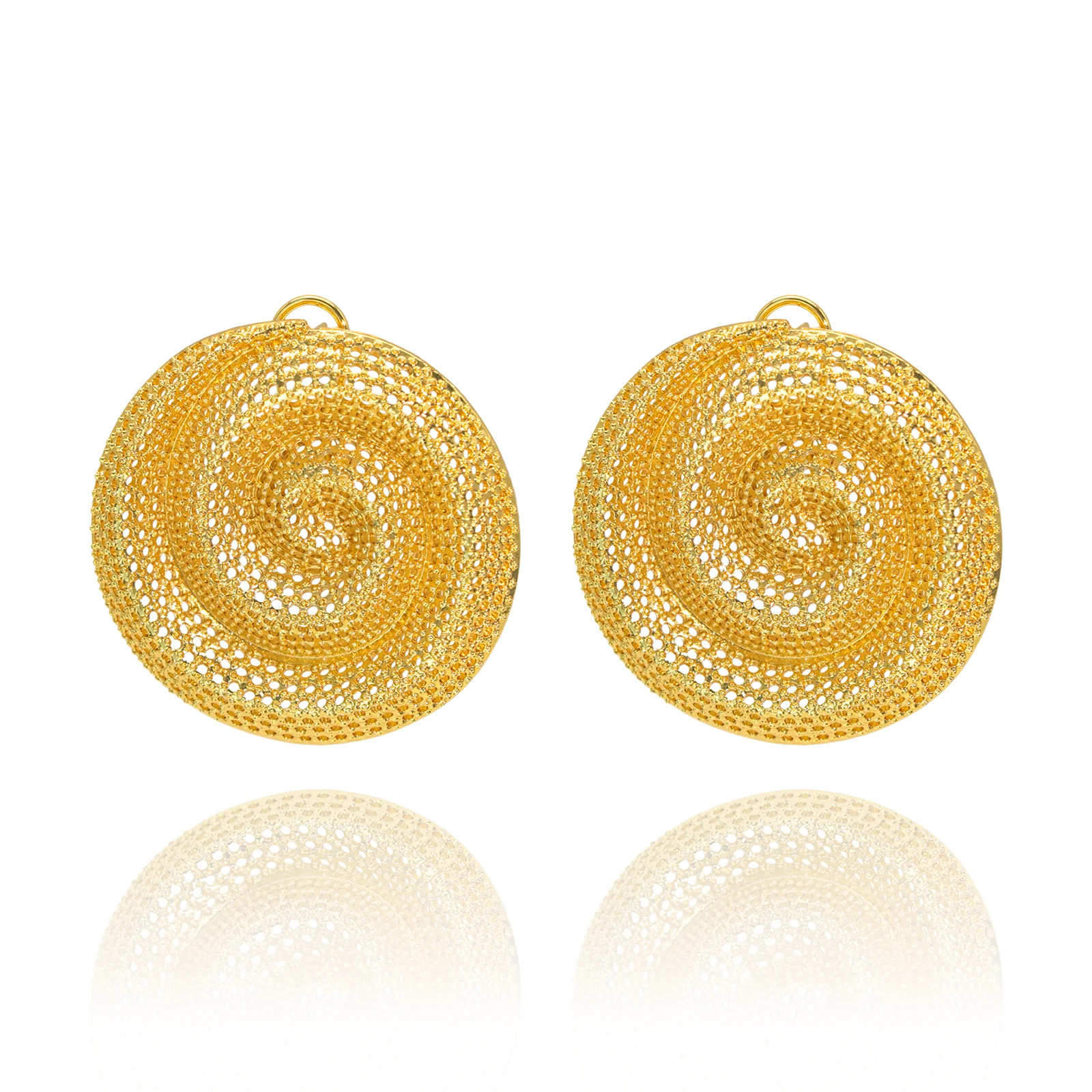 YTJX Hohle, kreisförmige, rotierende, geometrische, große Ohrringe, übertriebener Schmuck, Accessoires für den täglichen Gebrauch als Valentinstagsgeschenk für Frauen – Detail 6