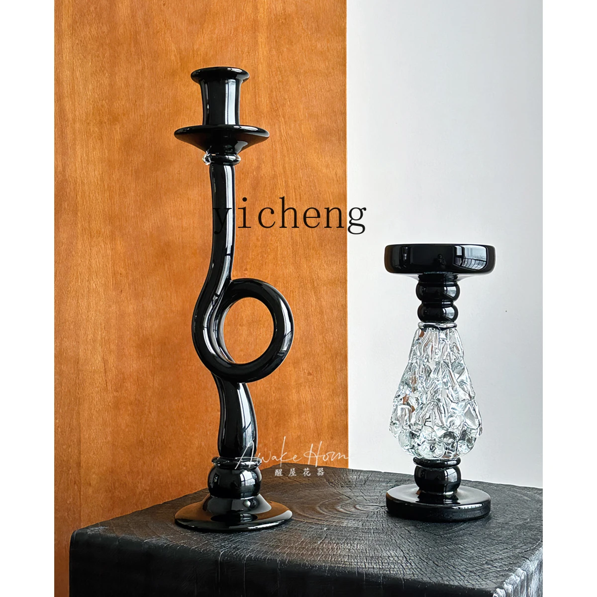 

TWR retro art vintage glazed candle holder home model room soft decoration ornament