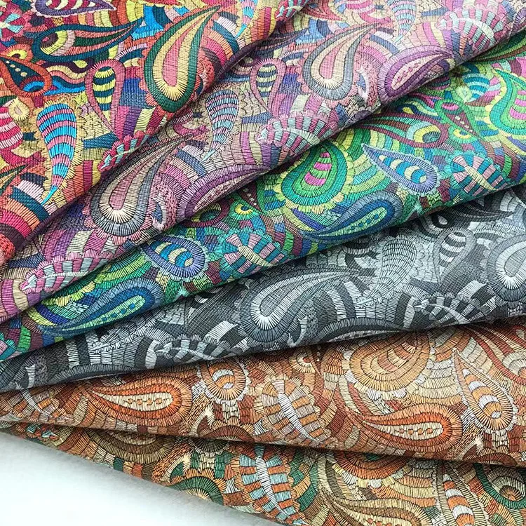 

46x137cm Paisley Flower Faux Leather Sheets Retro Beautiful Color PU Solid Faux Leather Sheet for Making Crafts, DIY Projects