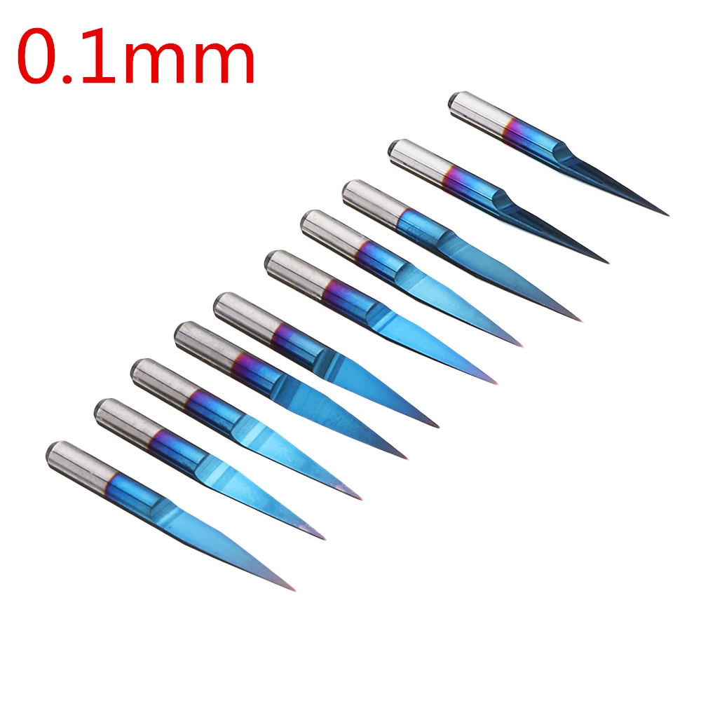 3.175mm Blue Coating PCB 3D Milling Cutter 10/15/20/25 Degrees Tungsten Carbide V Shape Engraving Bit CNC Router Tool