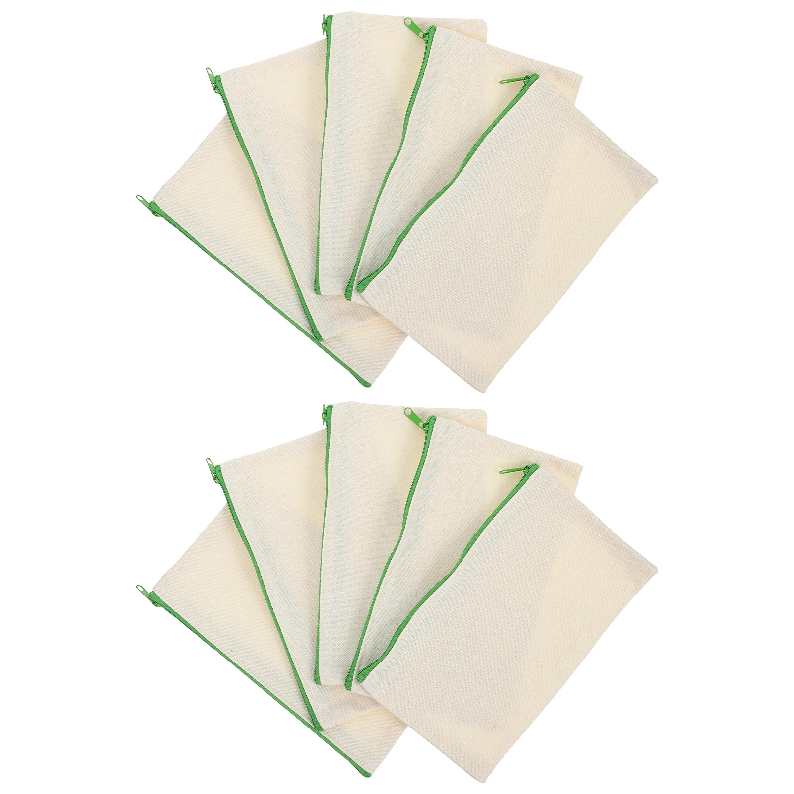 

10Pcs Canvas Pen Pouch Blank Pencil Pouch 21x12cm Multi-Function Pouch Storage Case for Stationery and Makeup