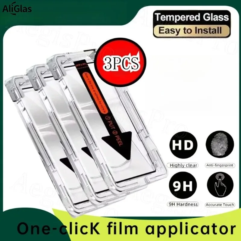 

3pcs for Oneplus 15 10 7 11R 13T 9R 8T 8Pro 7T 7Pro ACE PRO Screen Protector Tempered Glass Easy Install Auto-Dust Removal Kit