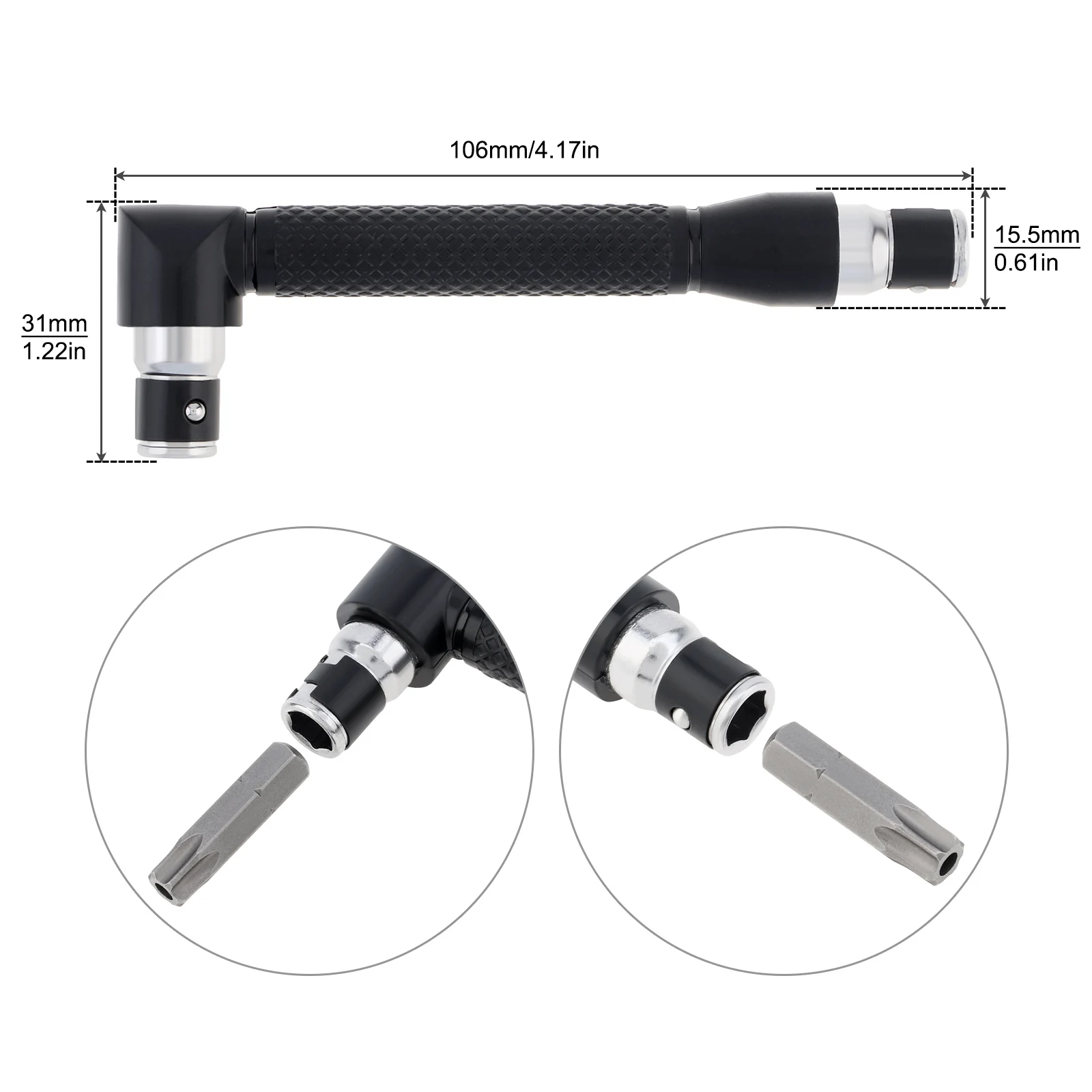 Imagem -02 - Mini Double Ended Socket Wrench Chave Allen 14 Polegadas 6.35 mm l Rod Chave de Fenda Bit Grupo Catraca Universal Handle Wrench Repair Tool