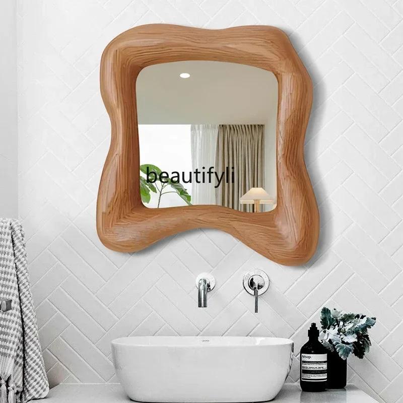 P French bathroom mirror retro living room porch decorative mirror bedroom wall hanging special-shaped makeup mirror