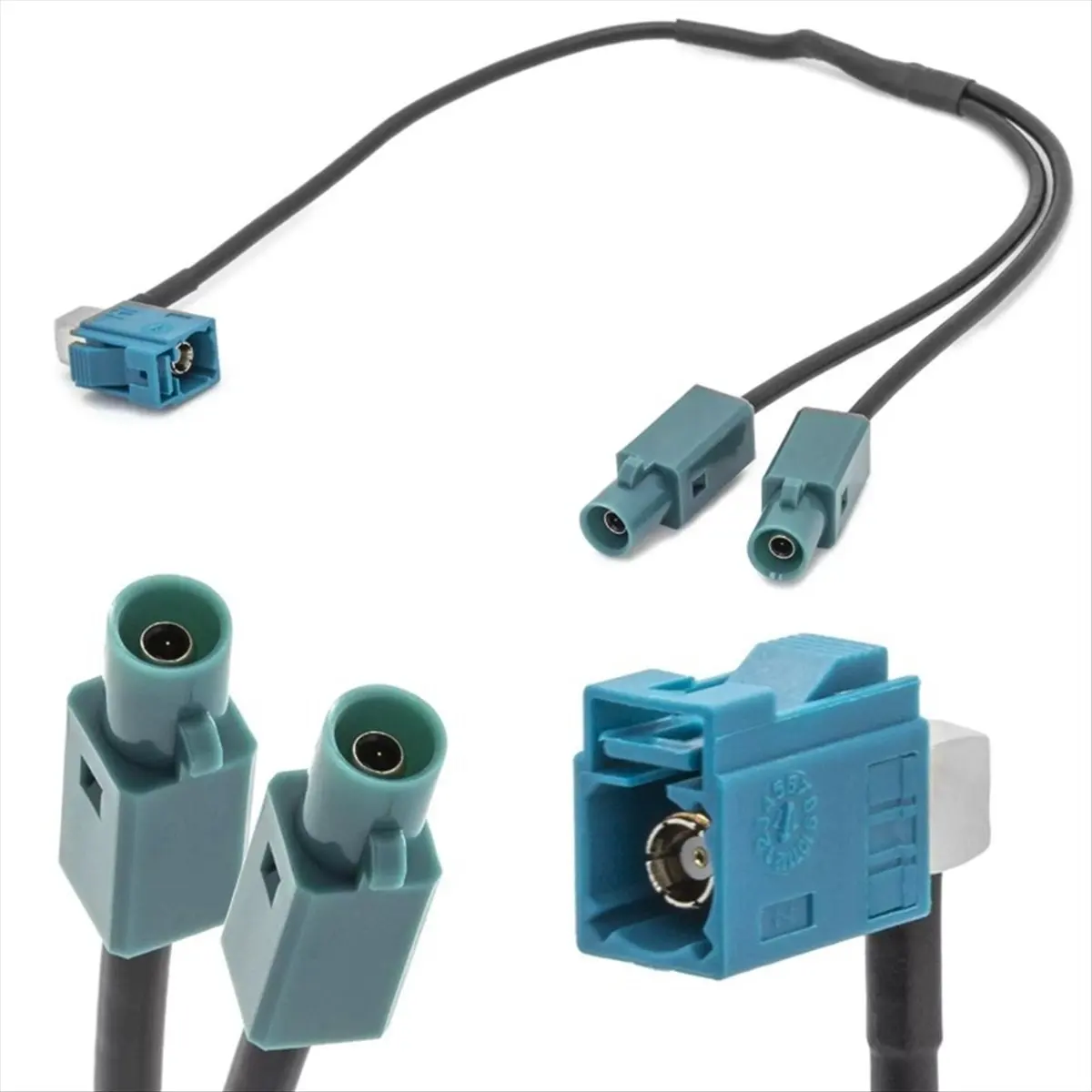 (BOFF) Radio Y-Antenna Adapter One Fakra Female to Two Fakra Male Conversion Cable Antenna Adapter Connector for VW/Audi