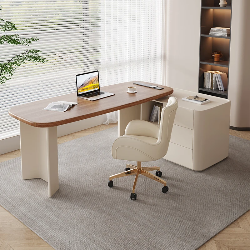 French Cream Corner Office Desk Designer High Medical Aesthetics Office Desk Consultation Design Office Furniture Pupitre XYOD