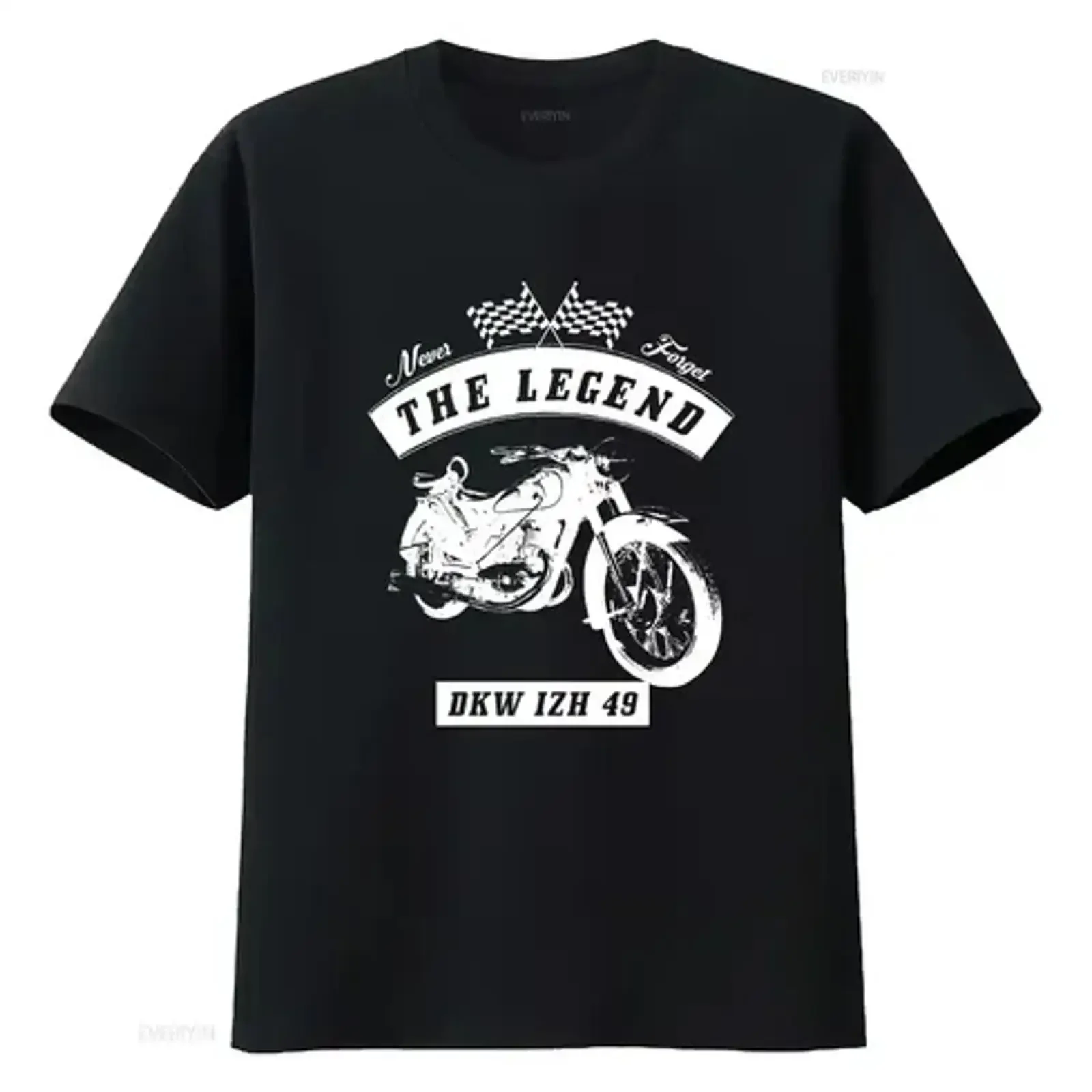 Camiseta Clásica Retro para Motocicleta Dkw Izh 49 Cuotas, Estilo Vintage Lavado, Prenda Superior Elegante para Uso Diario, Suave y Versátil