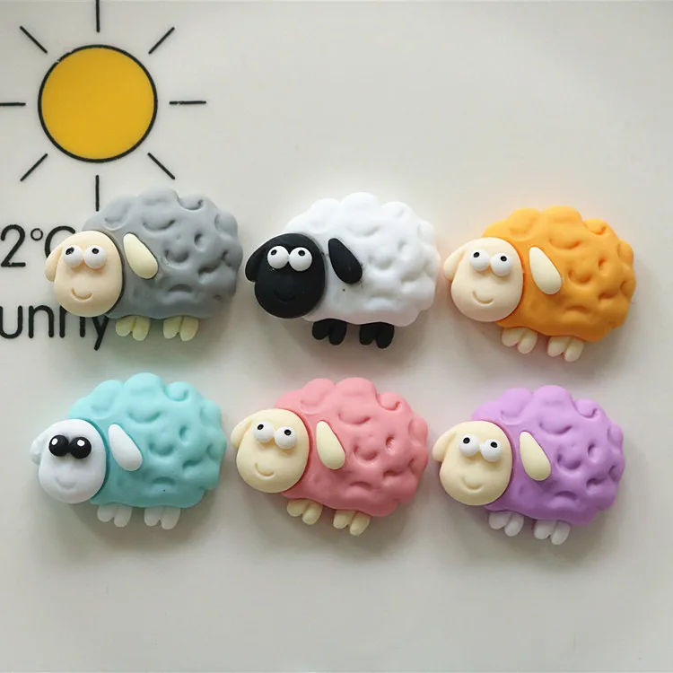100pcs Cute Mini Lamb Resin Flatback Cabochon DIY for Phone Case Hairpin Keychain Earrings Scrapbook Shoes Buckle Accessories