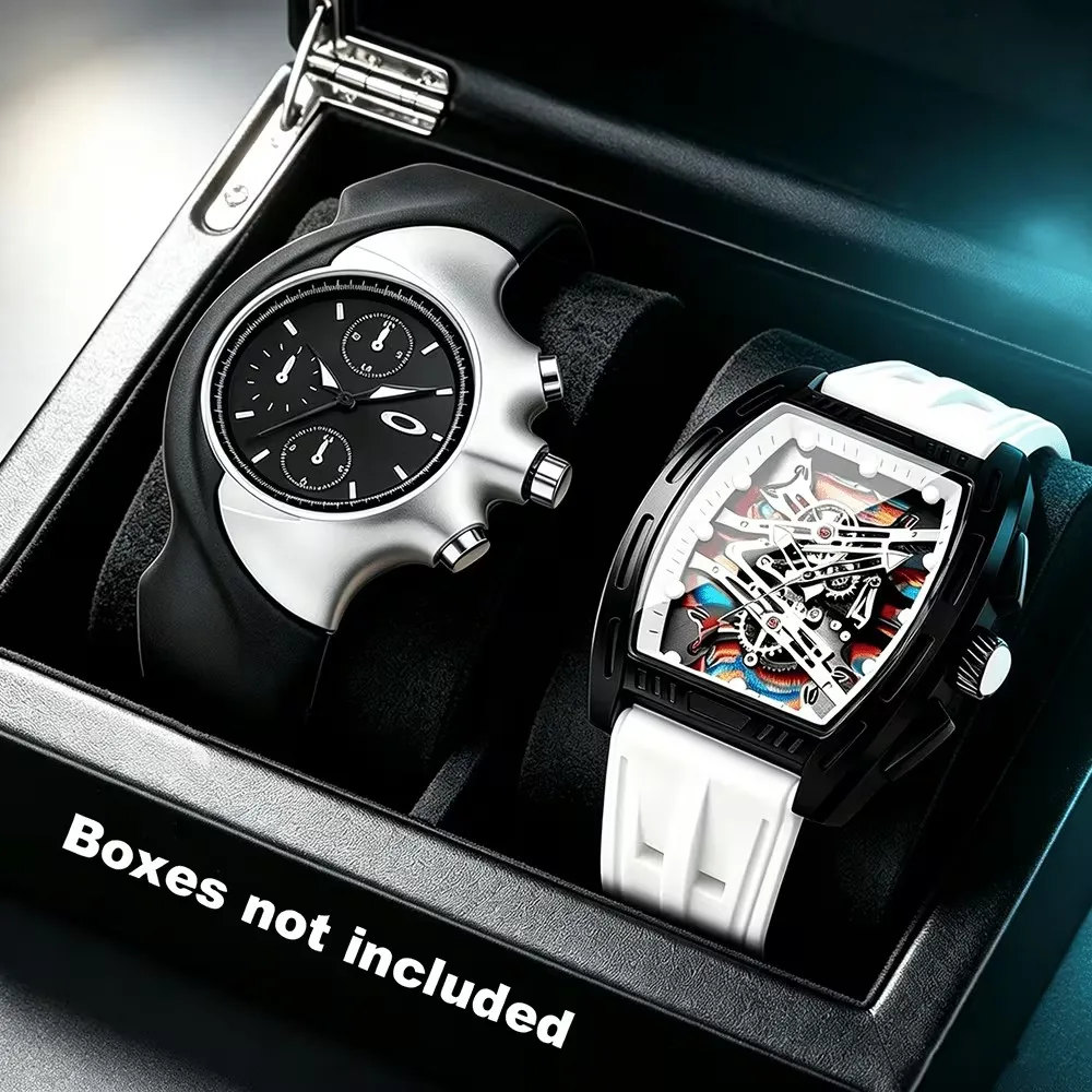2Pc Casual Fashion Quartz Watch Set - Perfect for Everyday Wear and Gift-Giving Occasions, Birthday Gifts and Holiday Presents, Perfect Gift for Men, Fathers, Friends, Loved Ones