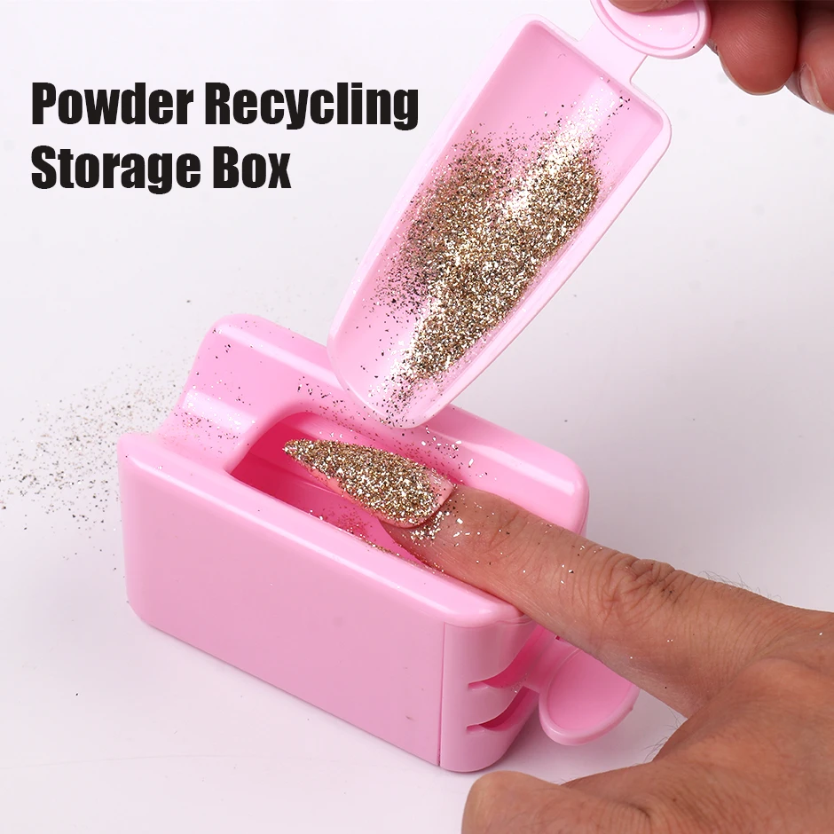 

Double Layer Powder Recycling Storage Box Nail Manicure Tool Glitter Sequin Collection Portable Container DIY Accessory Supplies