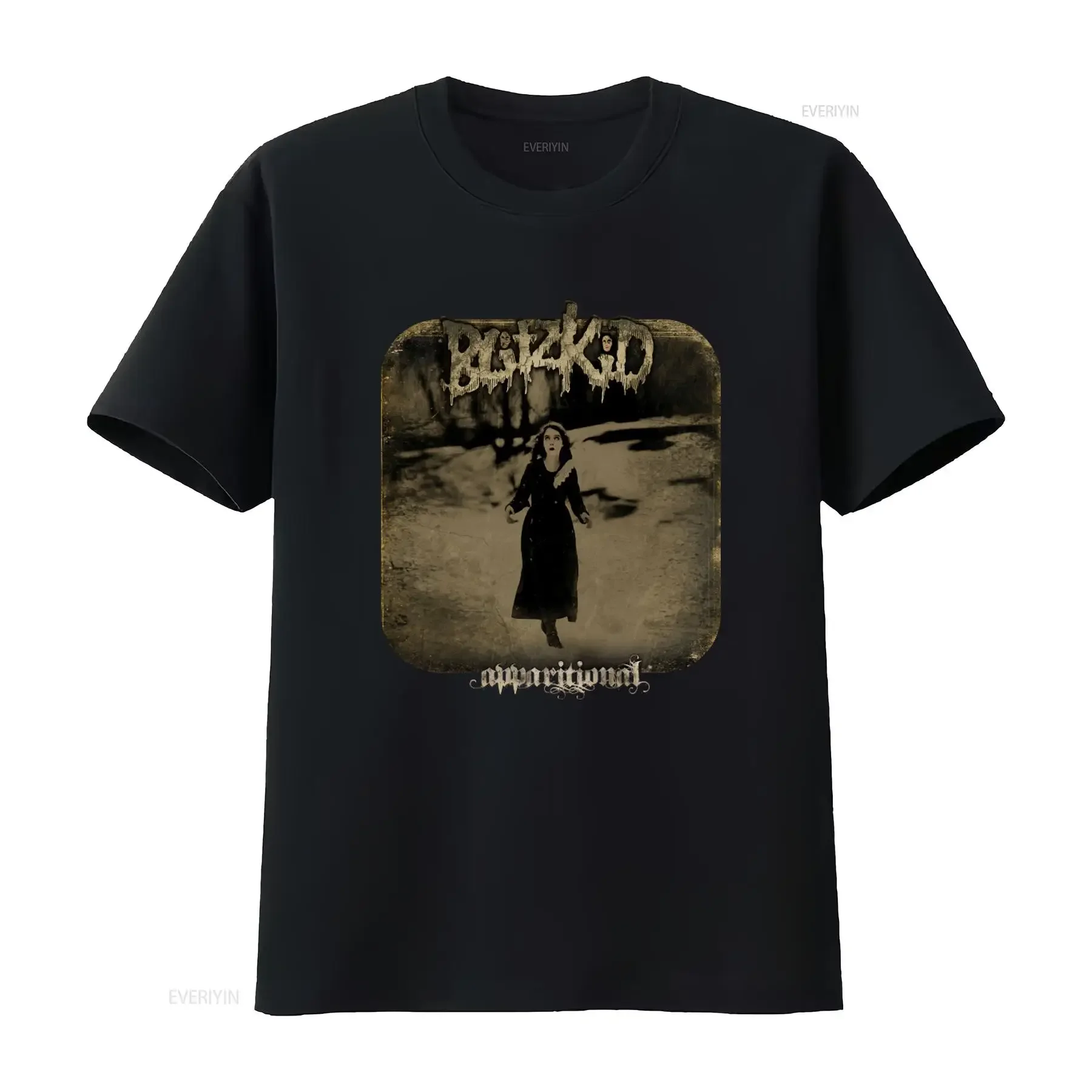 Camiseta de la Banda de Horror Punk Americana Blitzkid, Modelo Nuevo, Estilo Vintage Lavado, Gráfico Versátil, Unisex
