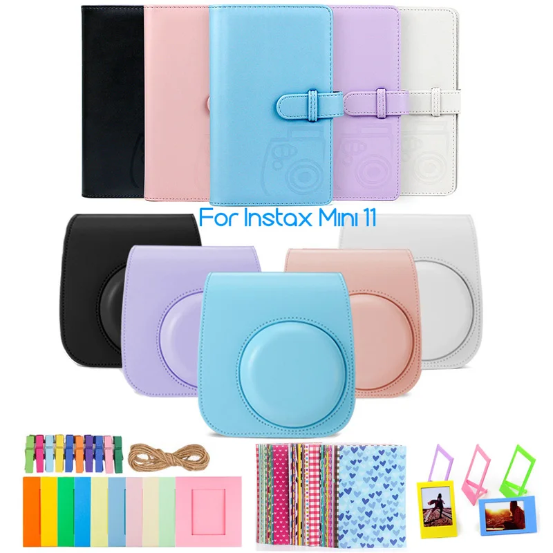 NeW Fujifilm Instax Mini 11 Camera Bundle with Case/96 Photos Album/10 Hanging Photo Frame/5 Table Frames/20pcs Stickers