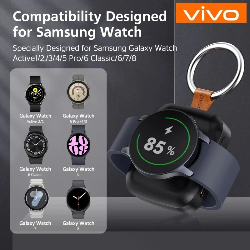 شاحن VIVO اللاسلكي لساعة جالاكسي 6 7 8 بنك الطاقة المحمول لشحن ساعة سامسونج جالاكسي 5 4 3 برو شاحن كلاسيكي جديد #1