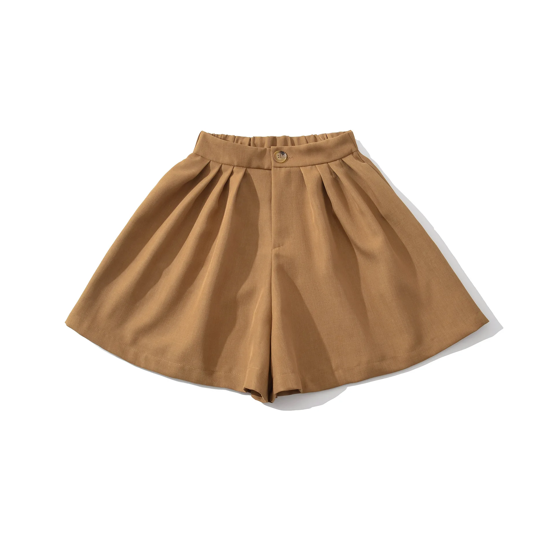 Set corto autunnale in due pezzi Colletto con risvolto Giacca da safari in vita con coulisse + Mini pantaloncini a gamba larga in vita elastica Cappotto ampio streetwear