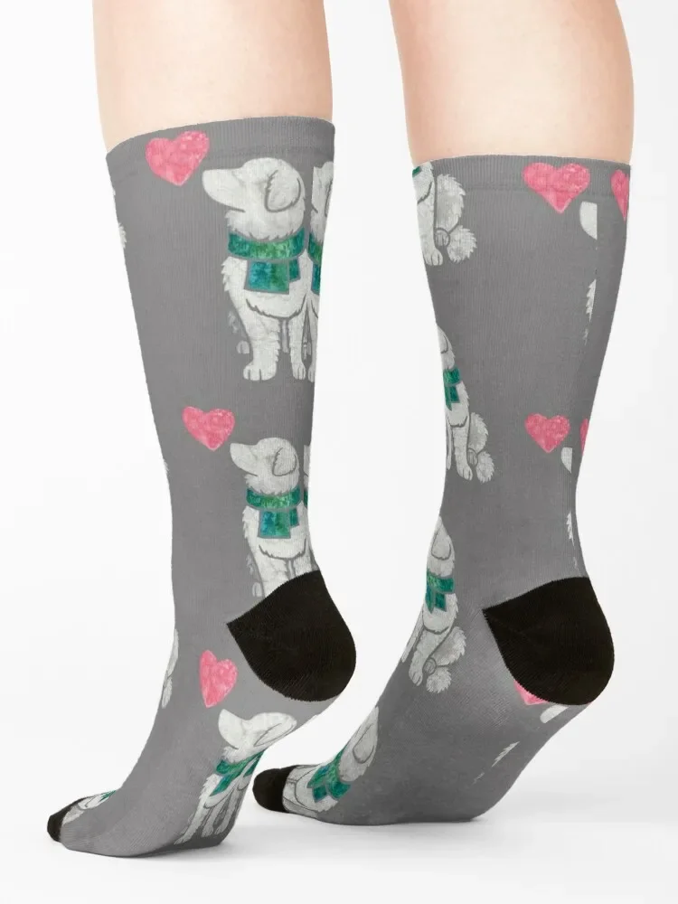 Aquarell Maremma Schäferhund Socken farbige Hockeys ocken für Frauen Männer