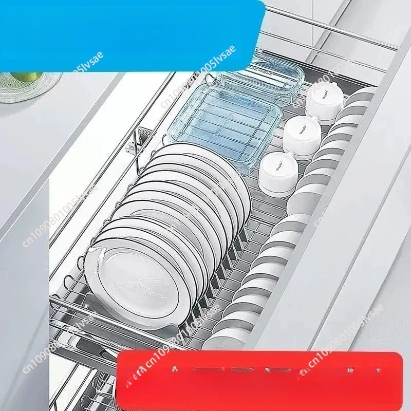 for   Seasoning Basket Three-sided Damping Drawer Basket Double-layer Kitchen Storage Basket