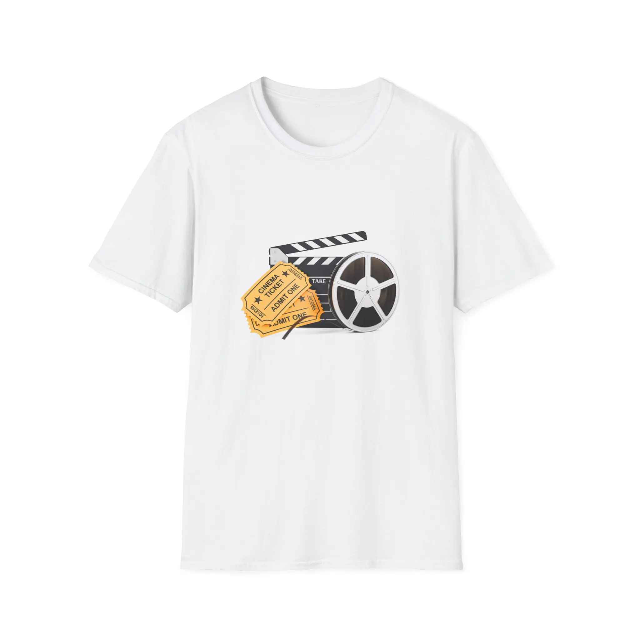 Fashion Cinema T-shirt for Movie Theme. Men's and Women's Soft Style T-shirts, Director's Chair for Movie Night