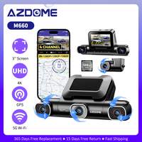 AZDOME M660 Car DVR 4 Channel 360° Dash Cam Front Rear Inside 128G EMMC WIFI GPS Dash Camera for Cars 2.5K+1K+1K+1K Parking Mode