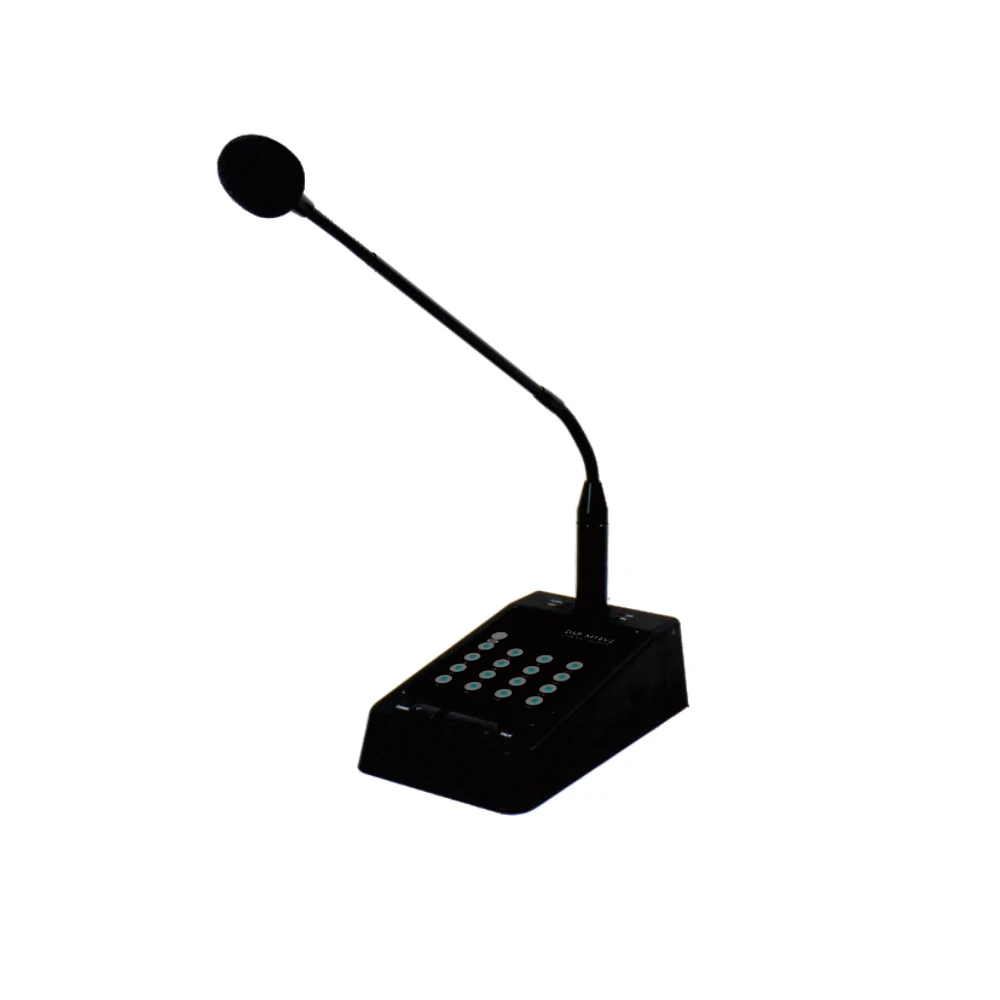 16 Zones Remote Call Station PA Paging Desktop Microphone with RS485 for 16 Channels DSP Processor