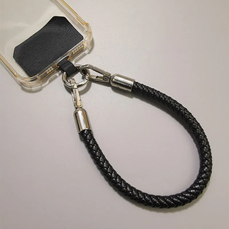 New Cell Phone Coarse Type Weaving Nylon Short Hand Lanyard Strap Wrist Chain Pendant Phone Outdoor Anti-Lost Rope Metal Button