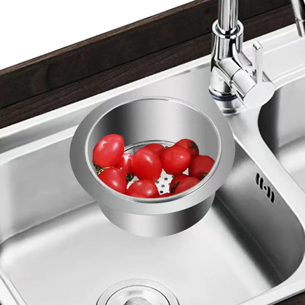 Stainless Steel Corner Sink Strainer Basket Swan Kitchen Sink Food Drain Basket Removable Goosehead Hanging Fruit Drainage Rack