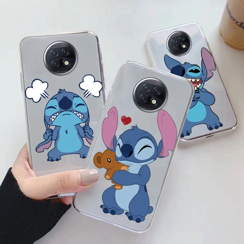 For Redmi Note 9T Back Cover Luxury Transparent Phone Case Lilo & Stitch Lover Cartoon Fundas For Redmi Note9T 9 T Shell Bags