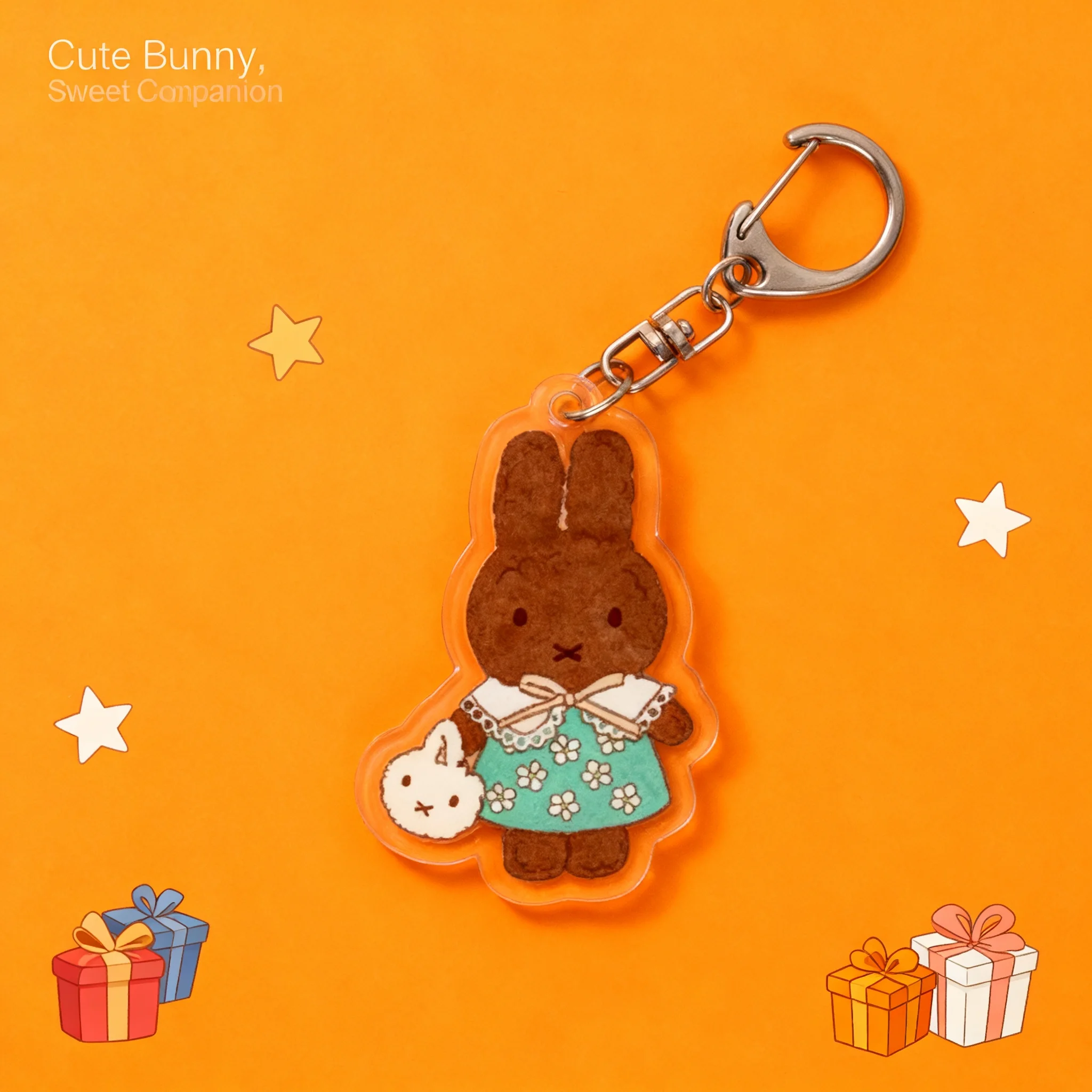 Cute Miffy Rabbit Acrylic Keychain High Value Couple Bestie Key Ring Korean Exquisite Pendant Gift