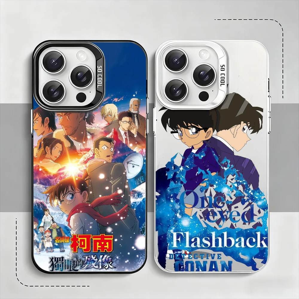 

Comic Detective Conan One-eyed Flashback phone case For iPhone 12 11 13 14 15 16 17 Max Pro Plus Mini Protective IMD Color Cover