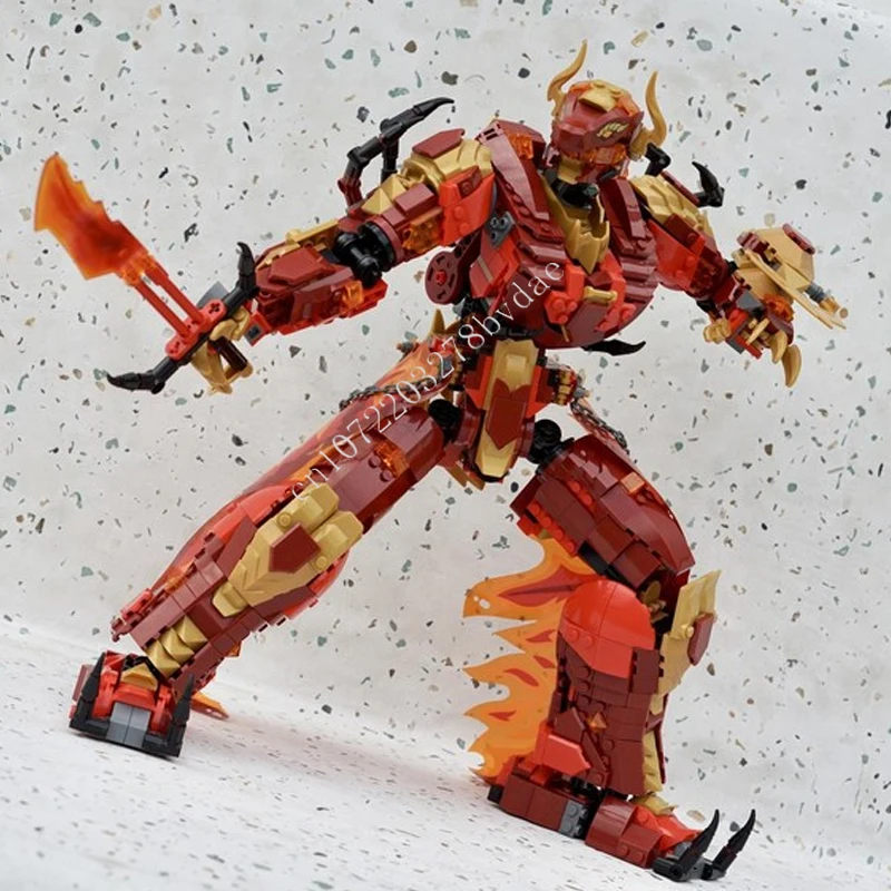 1343 Uds Dragon Kai Mech MOC vista de calle creativa modelo de bloques de construcción arquitectura DIY educación ensamblaje modelo juguetes regalos