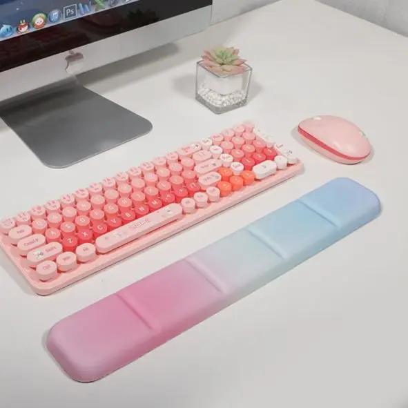 Gradient square chocolate keyboard pad wrist support mouse pad office learning game universal cute non-slip wrist pad