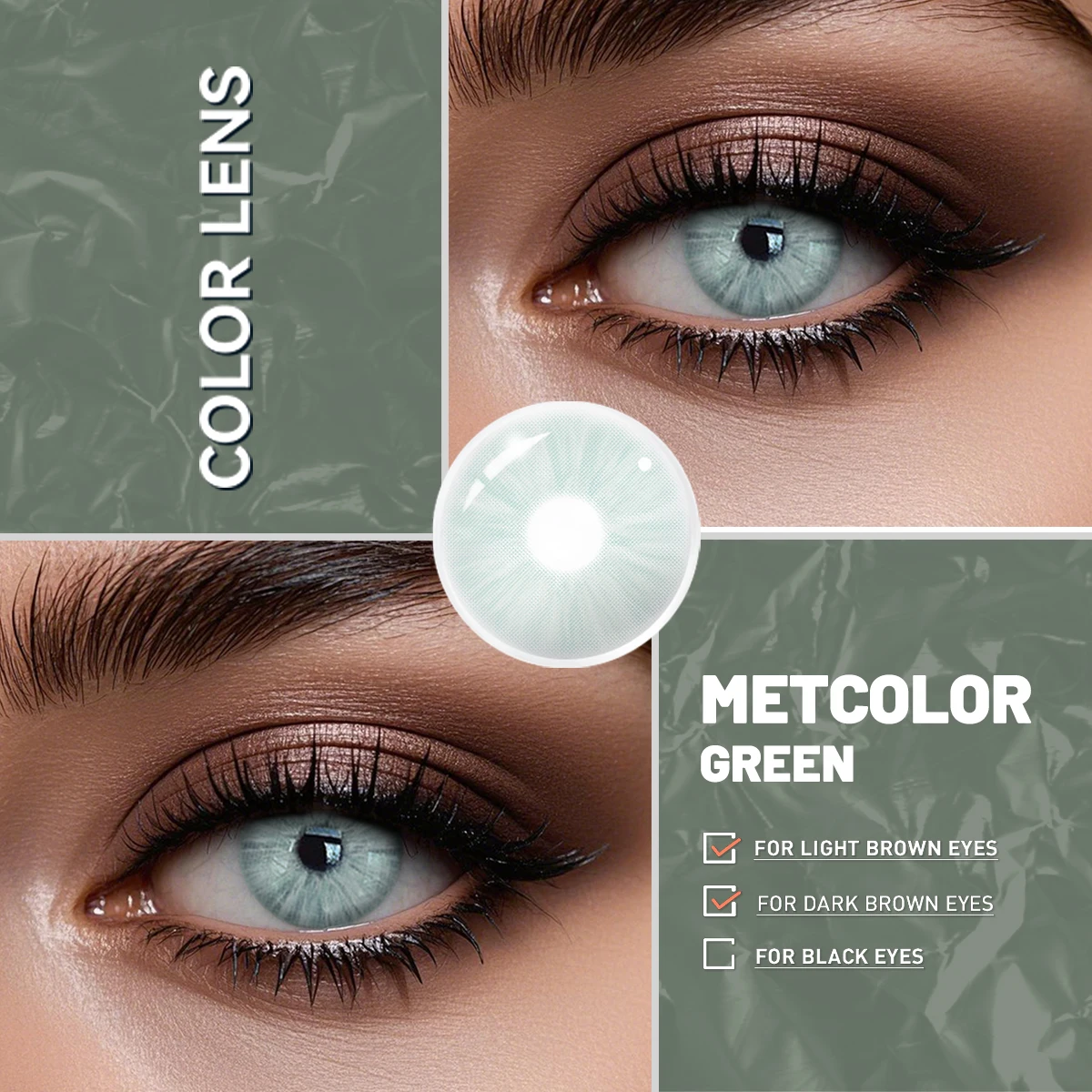 Visuashow 2 Stück Natürliche Farblinsen, Jährlich Tragbar, für Myopie mit Stärke, Weich und Bequem. Perfekt für modisches Make-up, Kosmetik und alltägliche Looks, die Ihre Schönheit unterstreichen – Detail 19