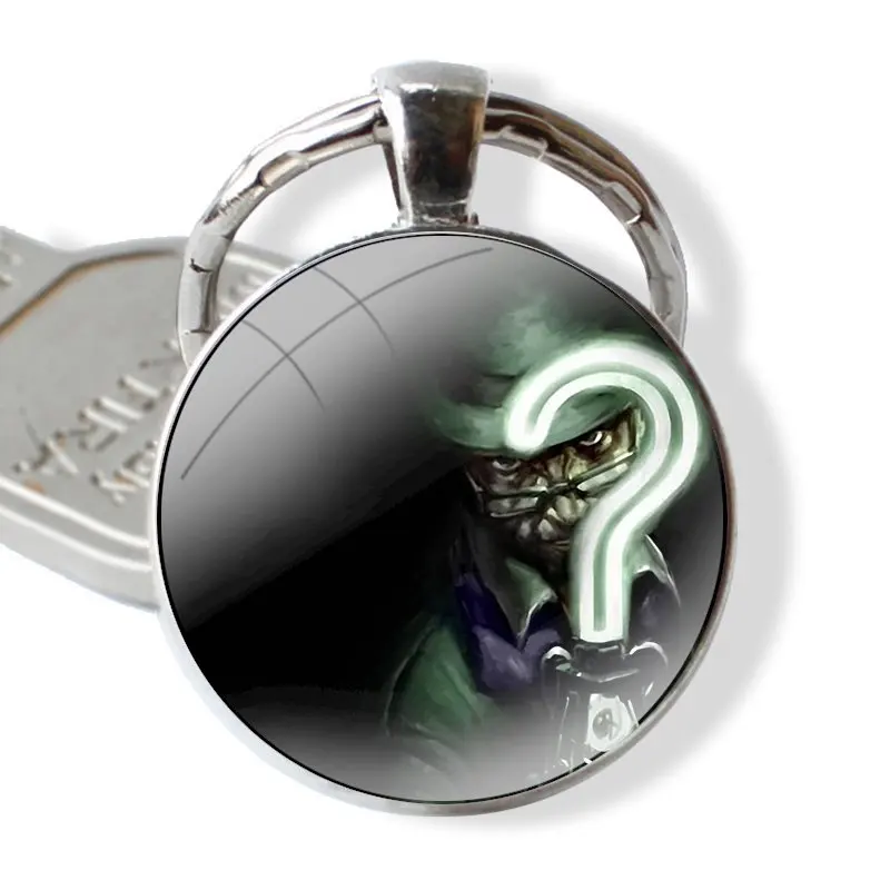 The Riddler Keychain Handmade Glass Cabochon Key Ring Holder Pendant Key Chains