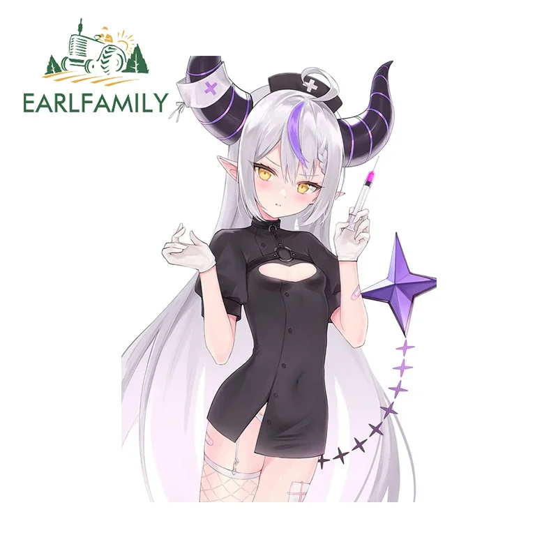 

EARLFAMILY 13cm X 9.2cm Nurse Laplus Darknesss Car Stickers Cute Cheongsam With Work Drum Laptop Decal Waterproof Windows Decor