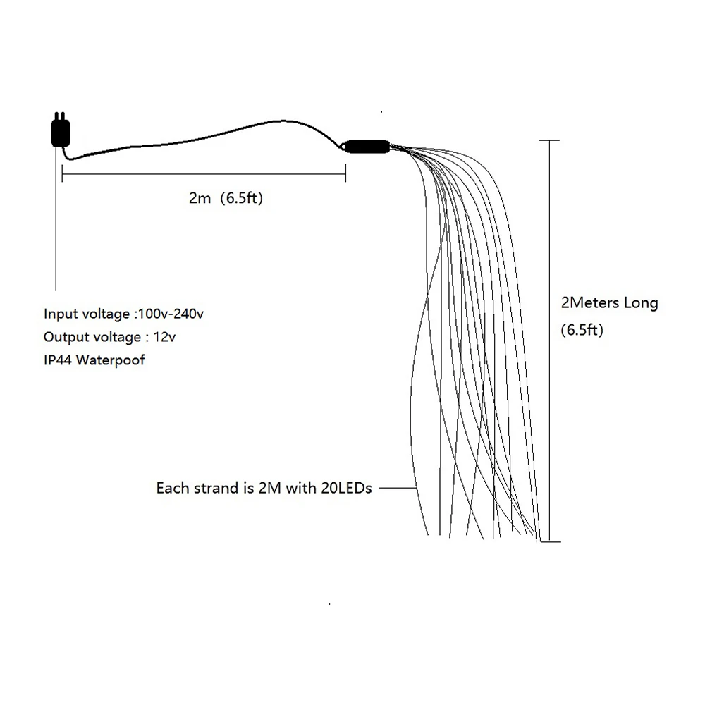 أضواء جنية شلال أبيض دافئ خارجي ، مصابيح ليد لعيد الميلاد ، غرفة نوم ، شارع جيرلاند ، عيد هلال ، بالخارج ، أضواء ، من من من من أجل من من من من من ؟