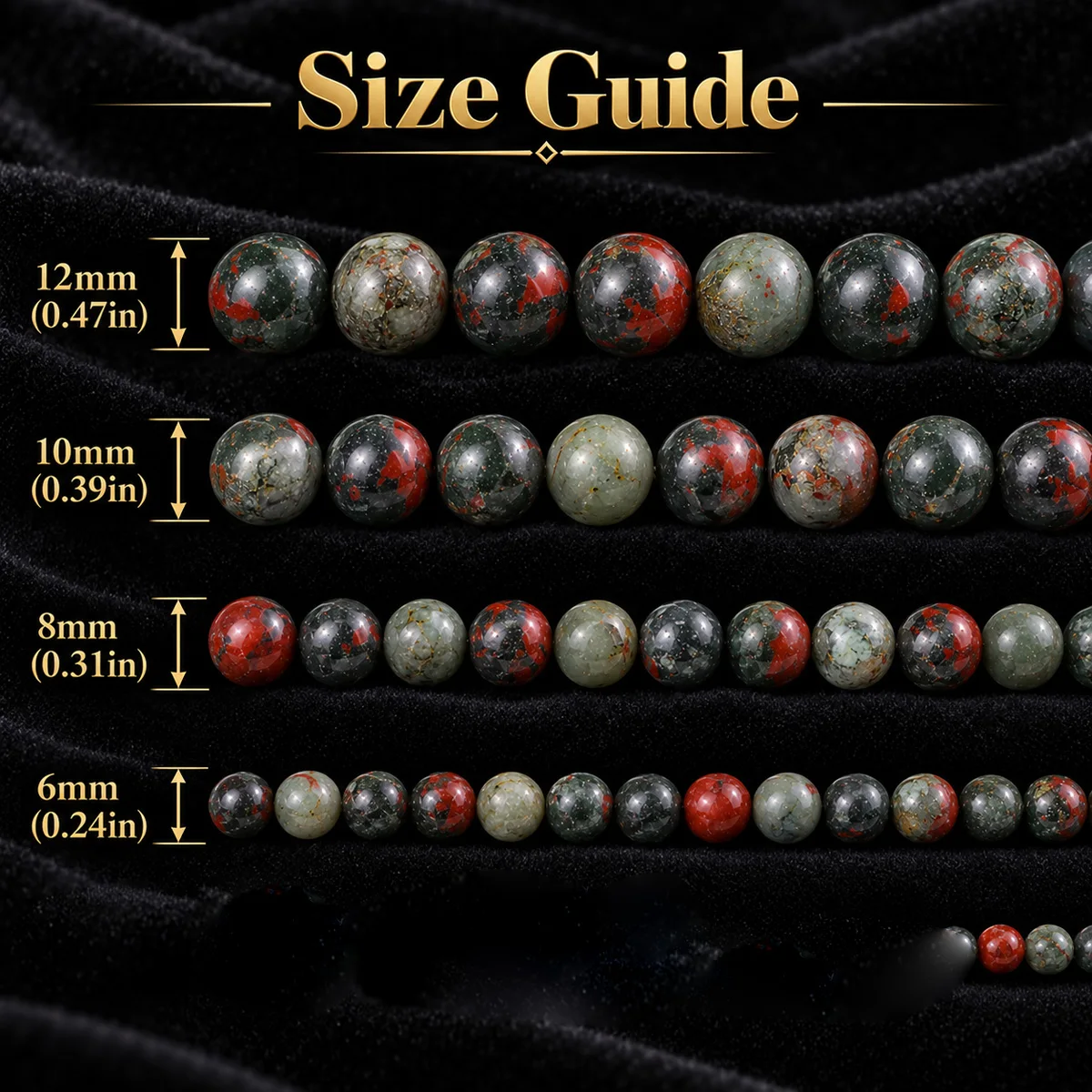 6-12mm 16pcs Stone Half Strand Bloodstone Spacer Loose Beads For Jewelry Bracelets Necklace Making DIY Accessories