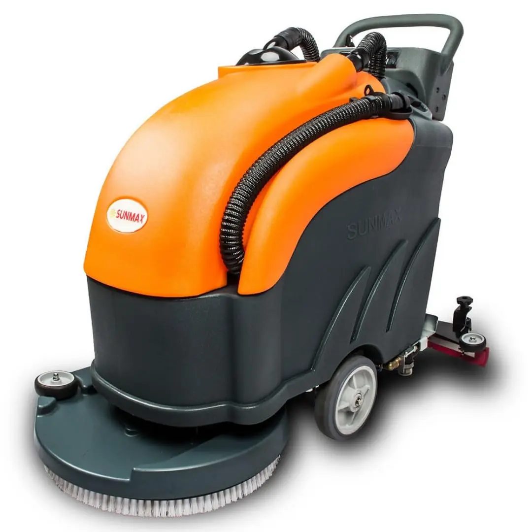 

Walk-behind Floor Scrubber Dryer Machine, 22" Cleaning Width, 31" Suction Width, 14.5-gal Sewage Tank, 200 RPM, Complete Set of