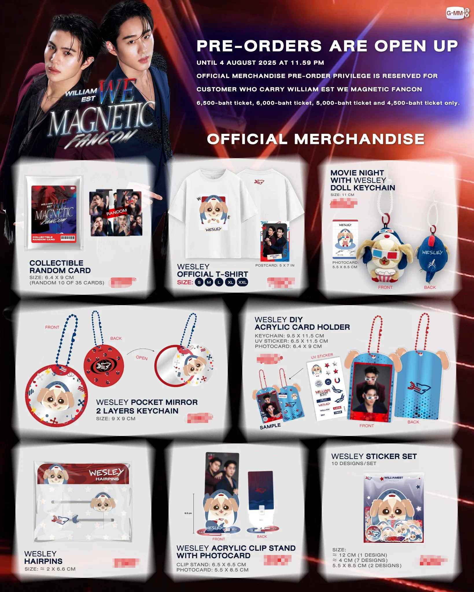

New WilliamEst Meeting Goods Photocard Keychain official original merchandise Thai drama Thame - Po Heart That Skips a Beat