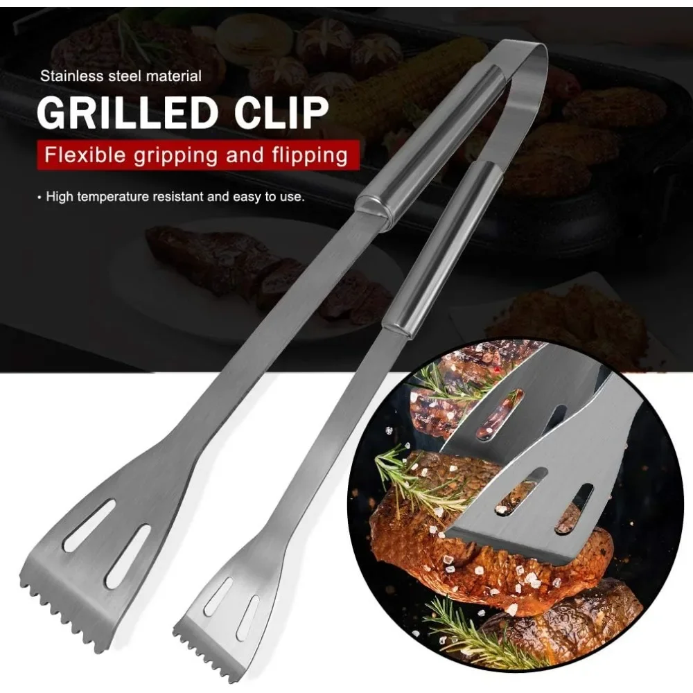 ملحقات شواية PTAPIPI، مجموعة أدوات شواء مكونة من 5 قطع من الفولاذ المقاوم للصدأ مع حافظة - مثالية للرجال، مثالية للطهي والتخييم،