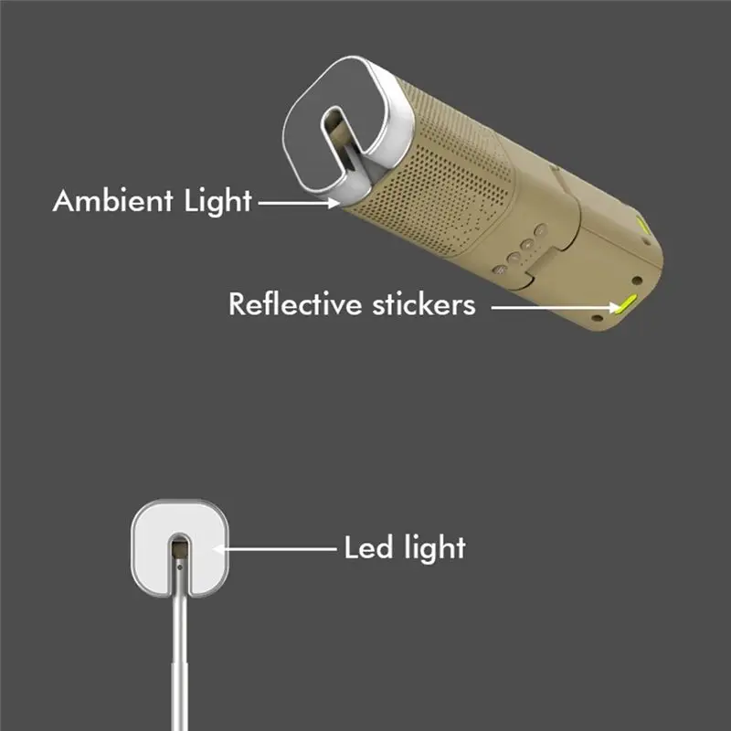 Outdoor LED Flashlight Camping Lantern 14000Mah Rechargeable Waterproof With Telescopic Lighting Magnetic Stand Speaker
