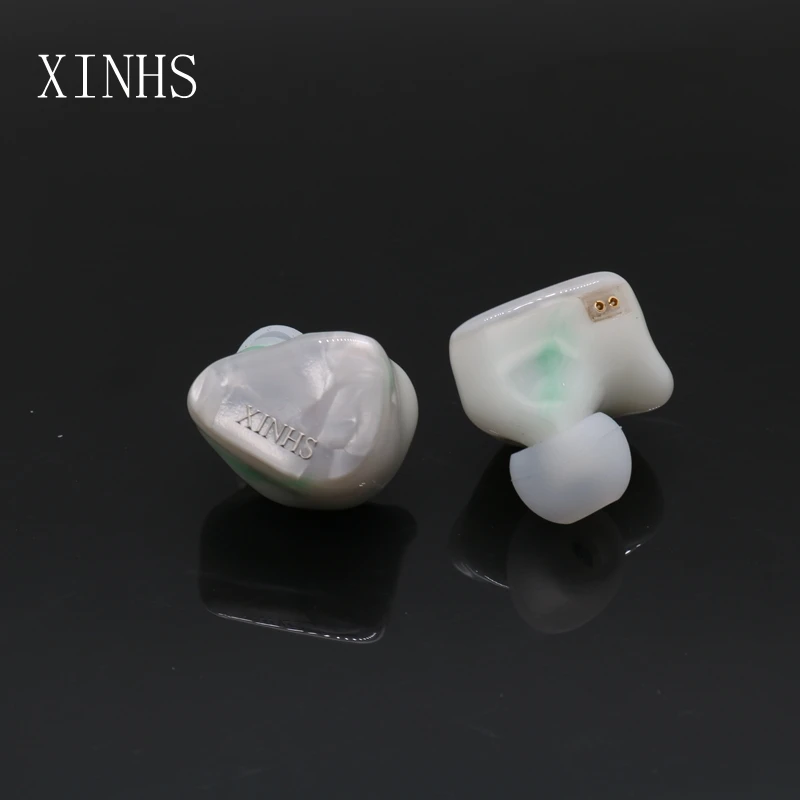 Fones de ouvido intra-auriculares XINHS HS6 HiFi 1DD + 3BA e hetian suet jade IEM 0,78 mm de 2 pinos.