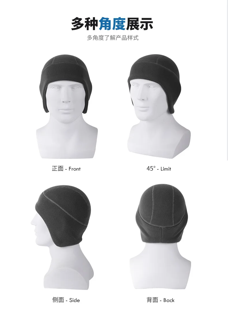 Männer Frauen Warme Fleece Beanie Earflap Winter Hut Outdoor Skifahren Radfahren Sport Kappe Winddicht Motorhaube – Detail 7