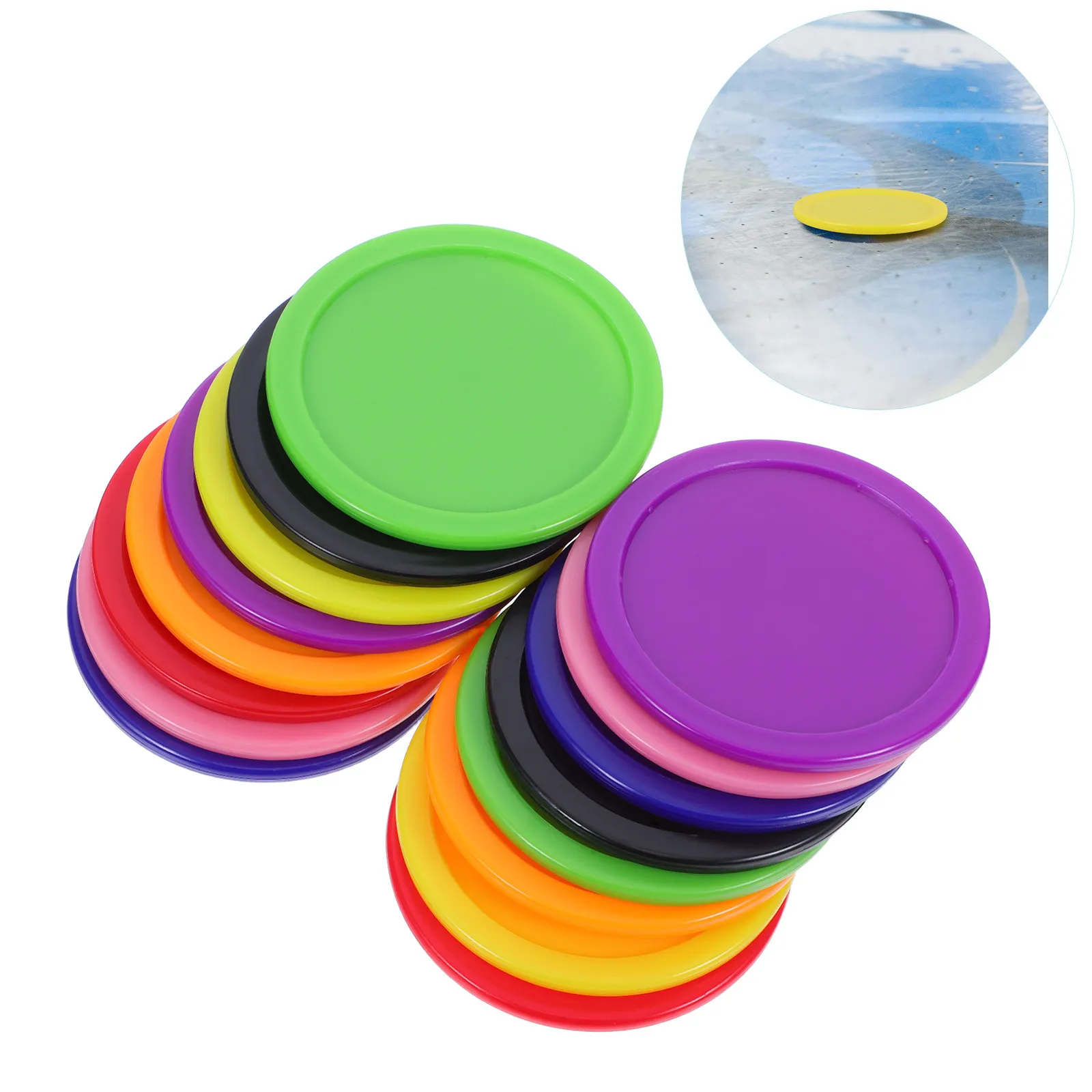 

16Pcs Plastic Air Hockey Pucks 64Mm Replacement for Table Hockey Game Accessories Stable Smooth Glide Indoor Playing Training