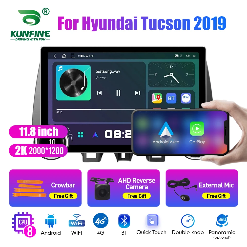 

11.8 Inch 2K Double Knobs 2 Din Car Radio For Honda Tucson 2019 Car Radio DVD Multimedia Video Player Android Auto Carplay